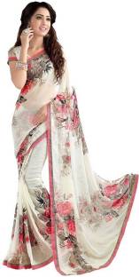 white chiffon saree